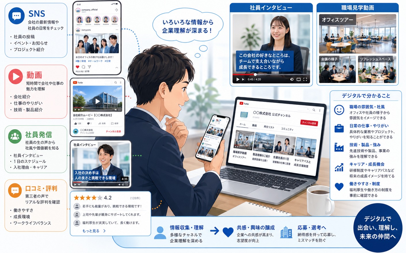 デジタルを活用した採用コミュニケーションのイメージ
